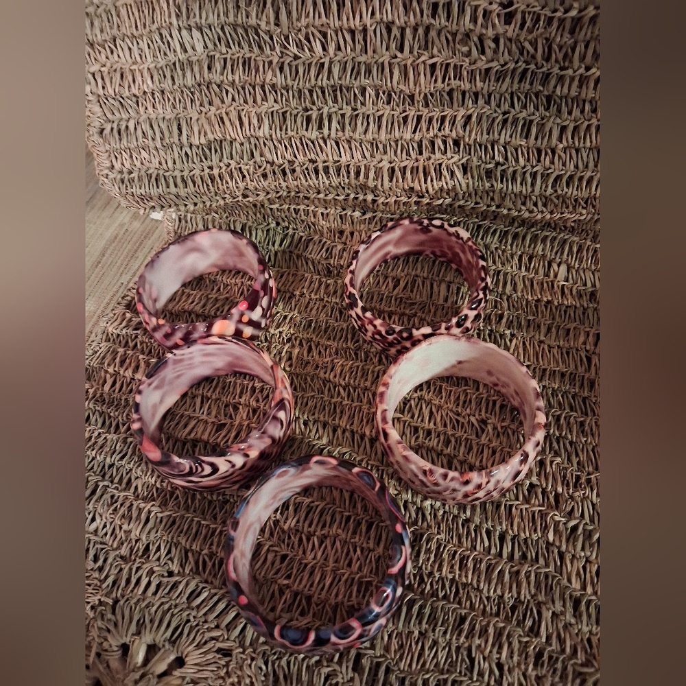 5 Patterned Colorful Bangles - Picture 3 of 5